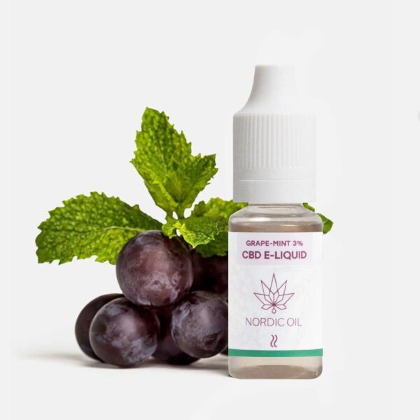 Nordic Oil - CBD E-Liquid grape mint 3% in Verpackung