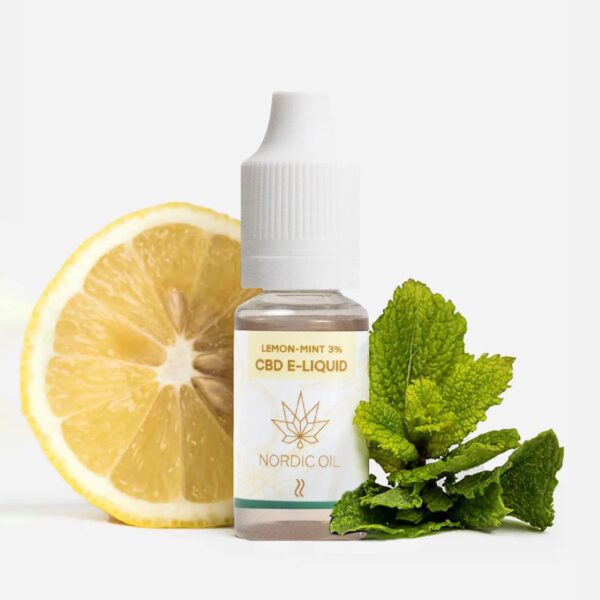 Nordic Oil - CBD E-Liquid lemon mint 3% in Verpackung